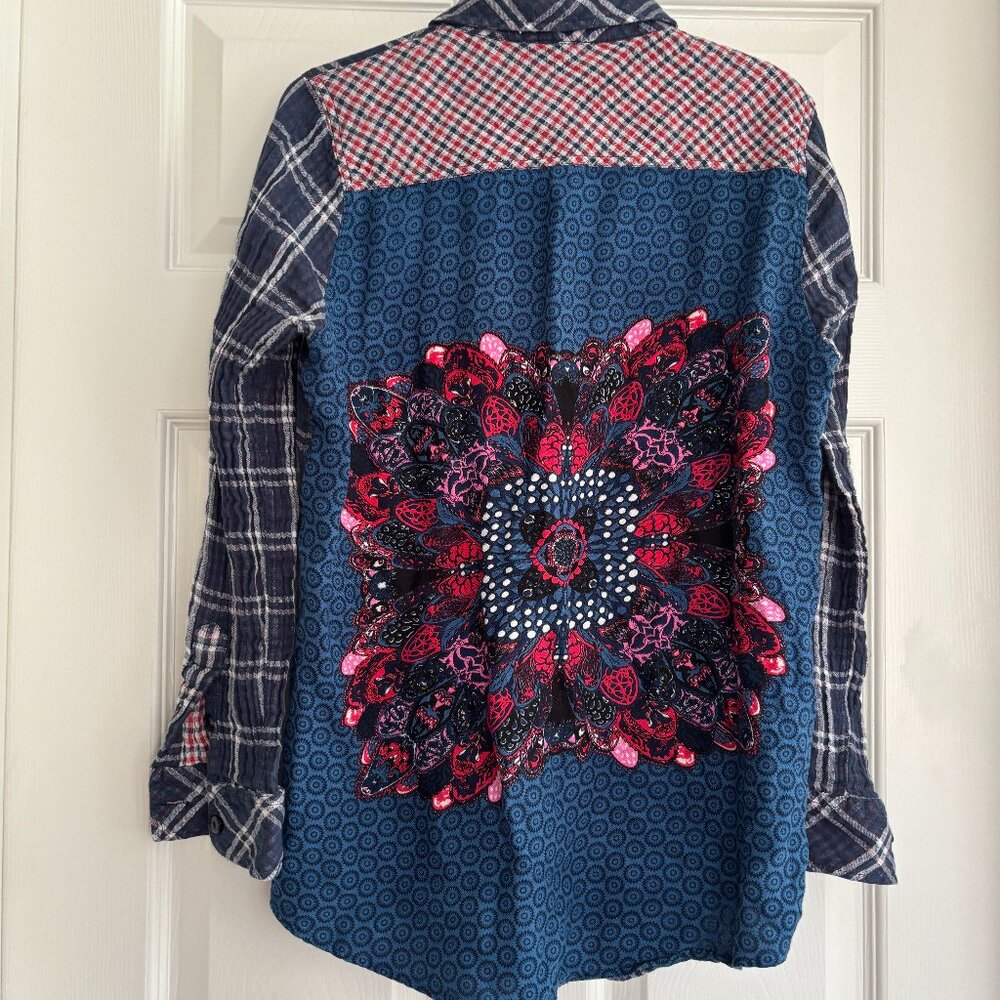 Tolani Plaid Button Down with Back Design